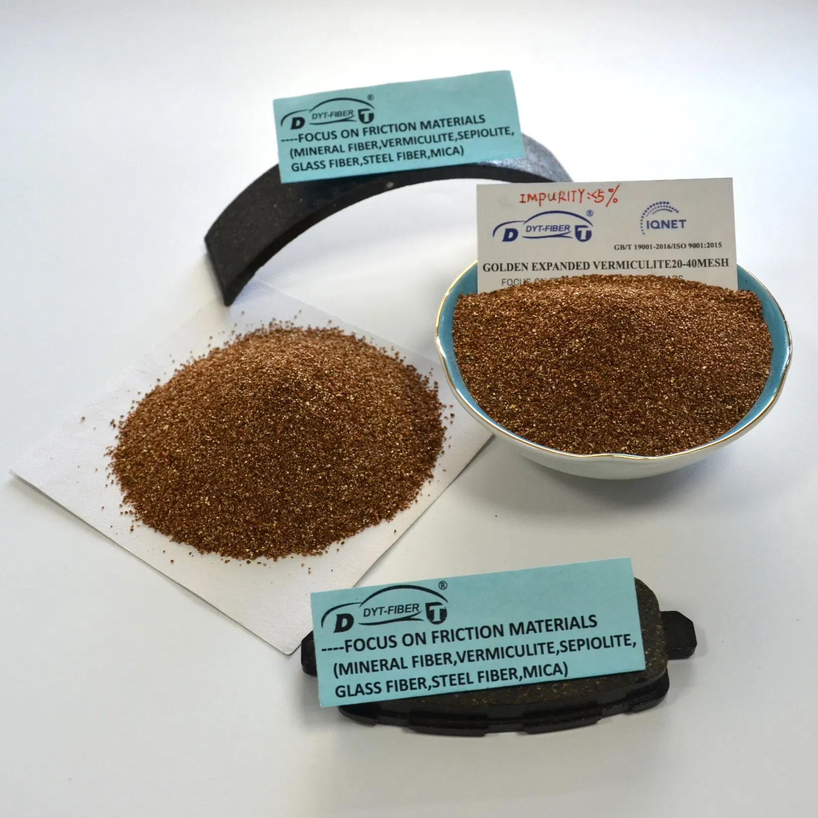 Friction Materials of Steel Wool Fiber D1-80 Expanded Vermiculite for Manufacturing Brake Pads and Brake Lining