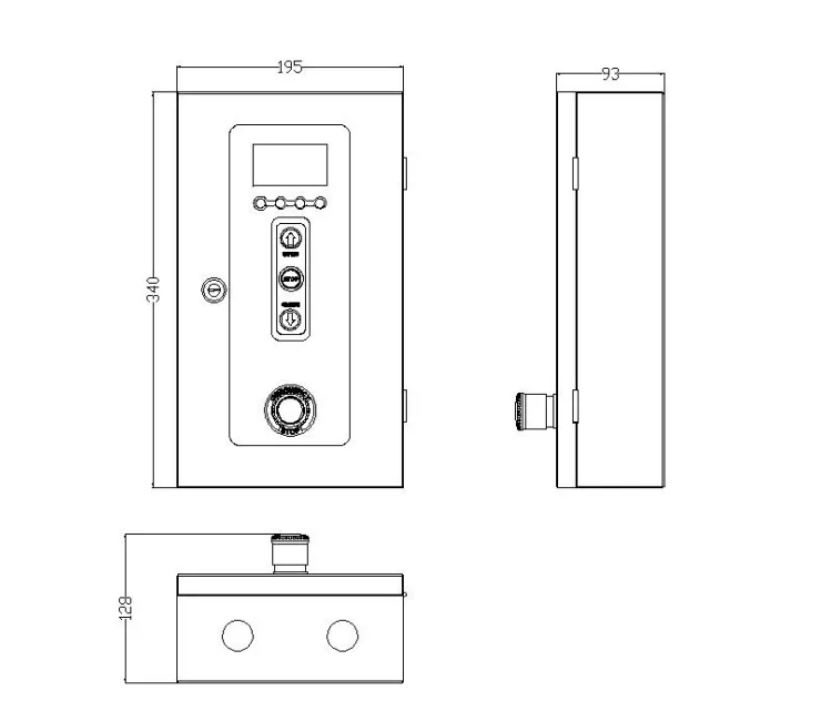 A0 Control Box Size Diagram