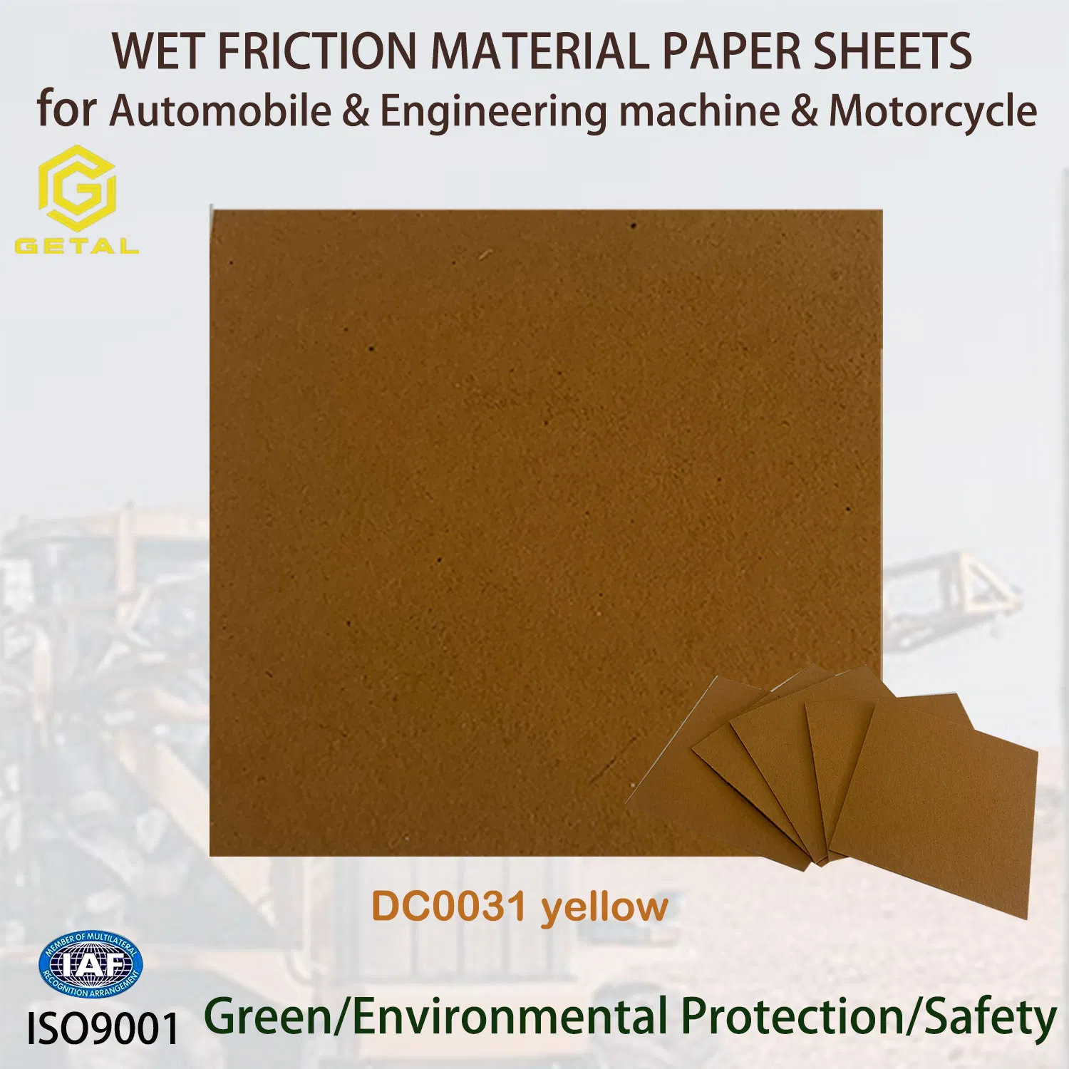 Auto Parts Brake Discs Paper Based Wet Friction Material for Compact Tractor