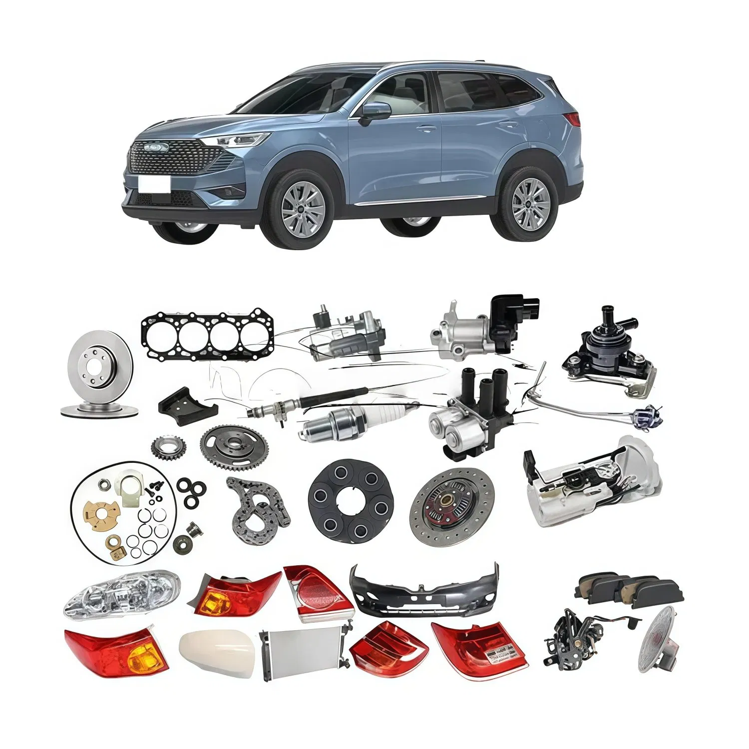 OEM Aftermarket Auto Parts for Great Wall Haval Tank Wey Poer Wingle Suspension Shock Absorber Control Arm Ball Joint Brake Pad Engine Components