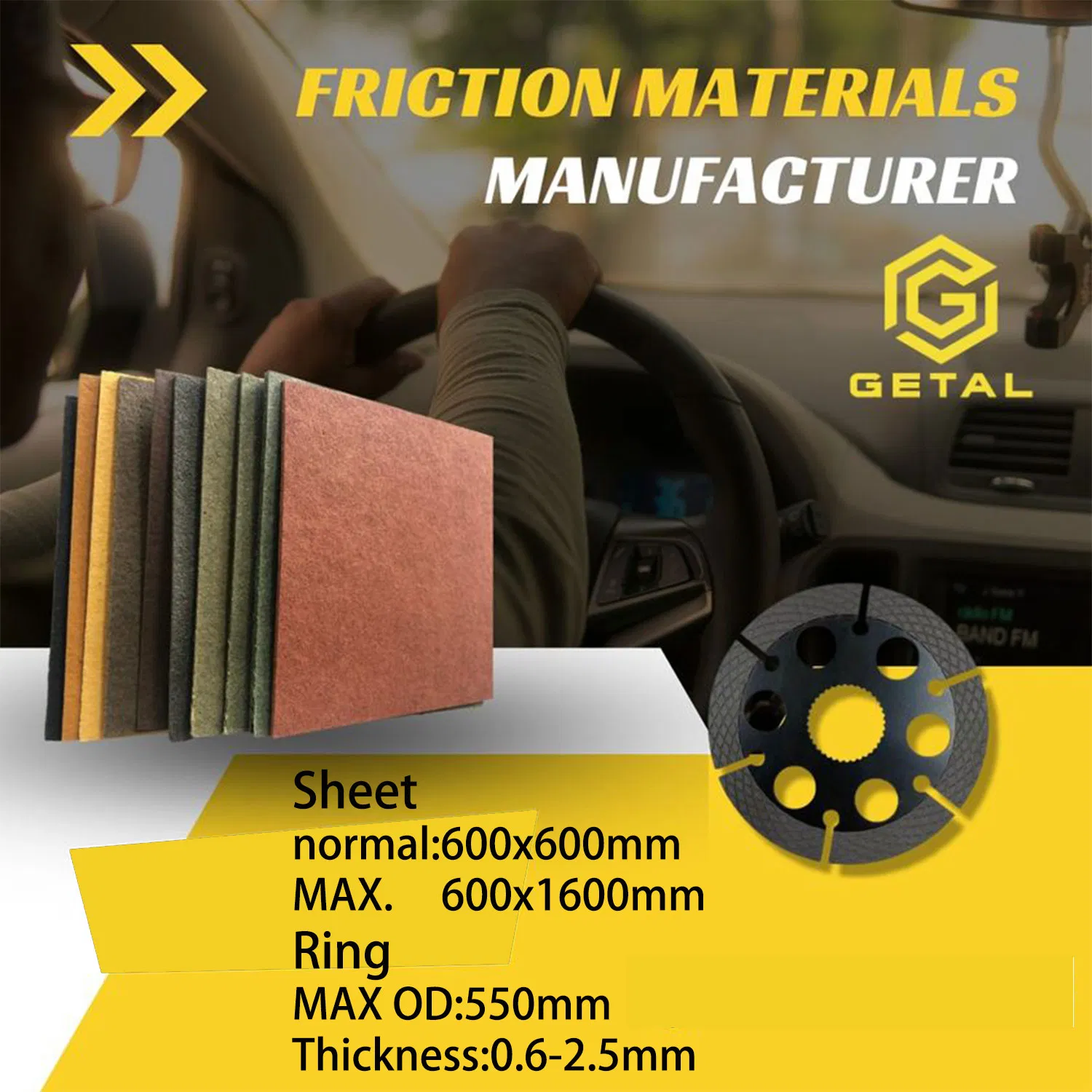 Auto Parts Brake Discs Paper Based Wet Friction Material for Compact Tractor