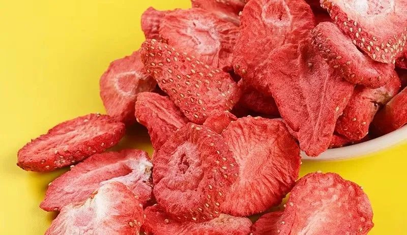 فاكهة مجففة طبيعية ممتازة طعام عضوي جملة فاكهة فراولة مجففة بالتجميد