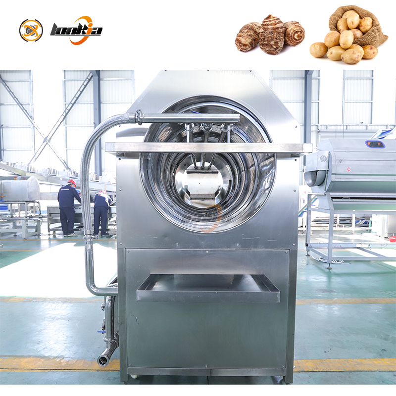 آلة غسل وتنظيف الخضروات والفواكه بأسطوانة دوارة لغسل البطاطس والجزر والزنجبيل والجذور