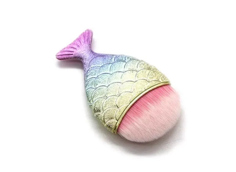 Pincel de Maquiagem em Pó e Base em Forma de Cauda de Peixe