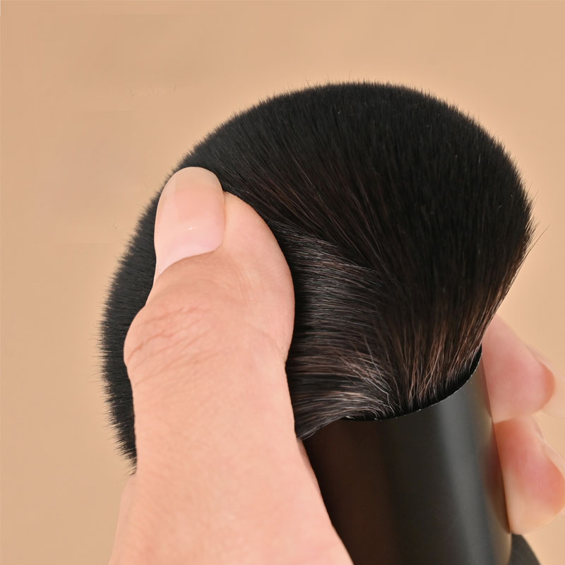 Pincel de Maquiagem Portátil para Blush e Base com Dupla Cabeça Úmida e Seca