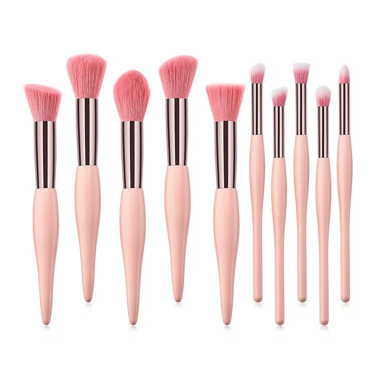 Conjunto de Pincéis de Maquiagem Premium Sintético para Base, Pó, Corretivos, Sombras para Olhos 10 PCS