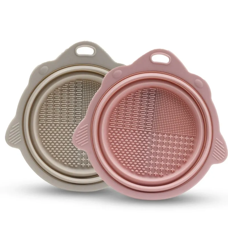 Bowl de Limpeza de Pincéis de Maquiagem de Silicone Reutilizável e Dobrável para Utensílios Domésticos