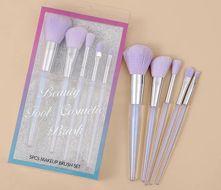 Conjunto de Pincéis Roxo de Maquiagem com Estojo
