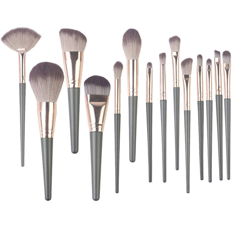 Conjunto de Pincéis de Maquiagem Sintéticos Personalizados por Atacado 14PCS Veganos para o Rosto