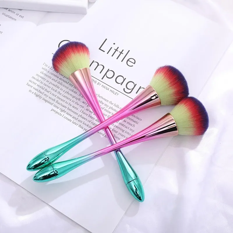 Pincel de Arte de Unhas Colorido, Manicure e Pedicure, Escova Profissional para Limpeza de Pó, Ferramentas de Maquiagem, Cuidados com as Unhas