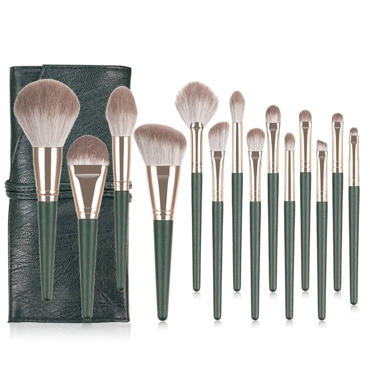 Conjunto de Pincéis de Maquiagem Sintéticos Personalizados por Atacado 14PCS Veganos para o Rosto