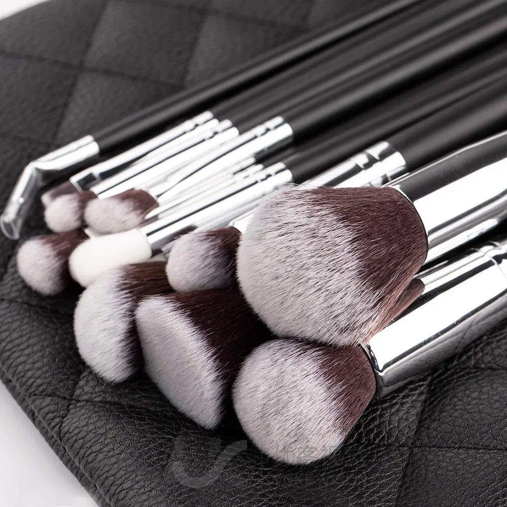 Conjunto de Pincéis de Maquiagem Profissional Beautichen 15PC - Conjunto de Viagem Portátil com Estojo com Zíper