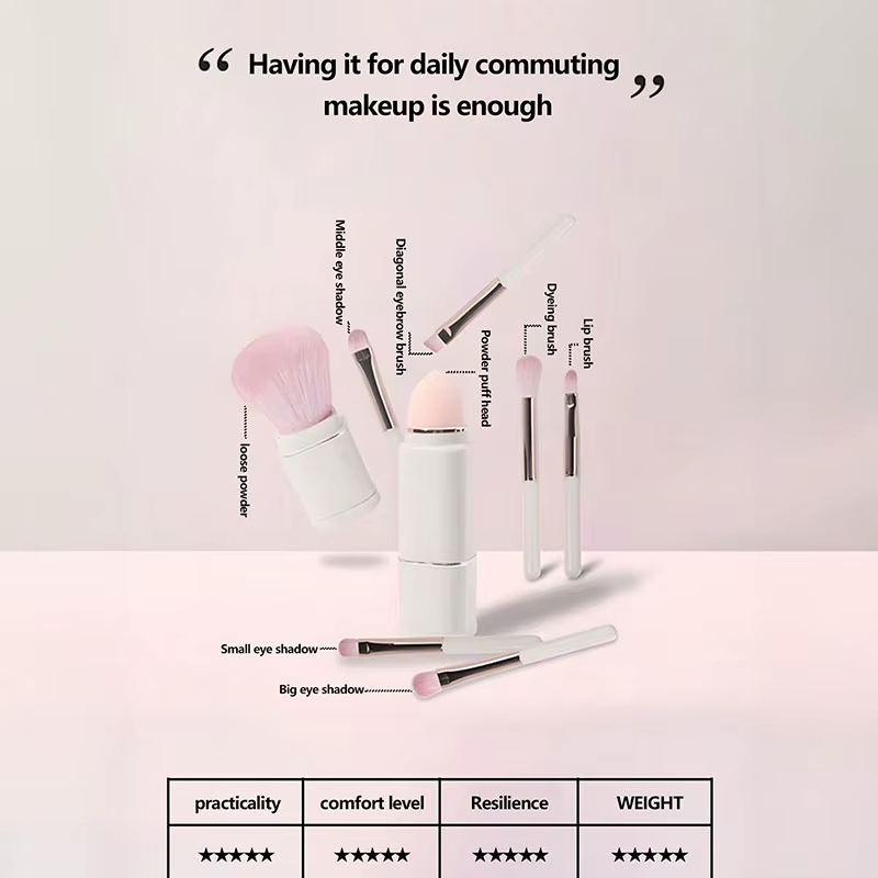 Pó de Fundação, Corretivo, Sombras para os Olhos, Blush, Pincéis de Maquiagem com Estojo