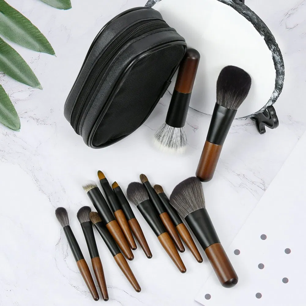 Conjunto de Pincéis de Maquiagem Cosméticos para Viagem de Pó Solto de Blush e Sombra de Olhos em Atacado 12 PCS