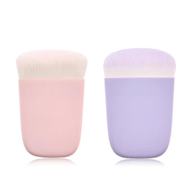 1PC Pincéis de Maquiagem Planos Únicos Rosa Roxo Madeira Base Blush Multifuncional Pincel Kabuki