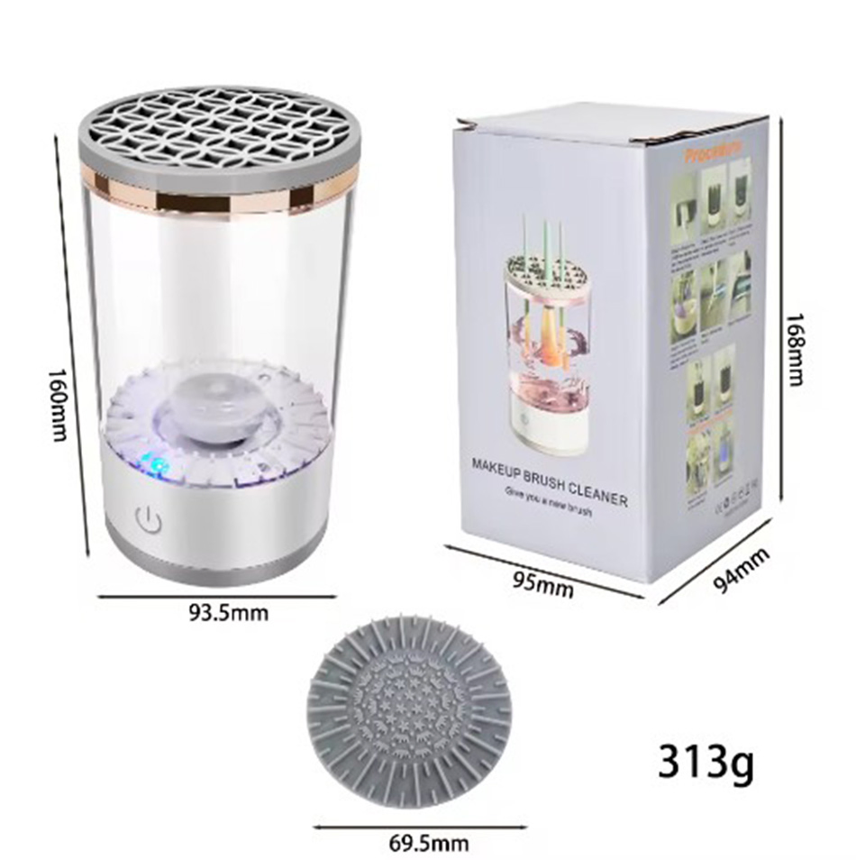 Máquina de Limpeza e Secagem de Pincéis de Maquiagem Elétrica Automática Rotativa USB Mini Portátil