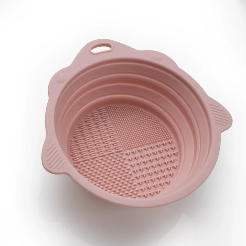 Bowl de Limpeza de Pincéis de Maquiagem de Silicone Reutilizável e Dobrável para Utensílios Domésticos