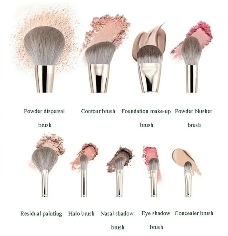 Conjunto de Pincéis de Maquiagem de Luxo Ferramenta de Beleza Base Pó Blush Sombra Corretivo Lábios Olhos