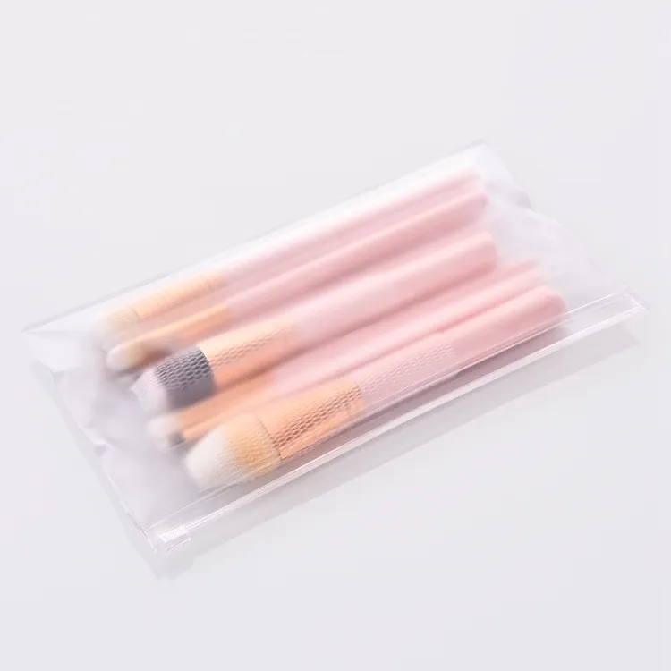 Conjunto de Pincéis de Maquiagem em Fibra de Nylon Personalizado Rosa para Meninas