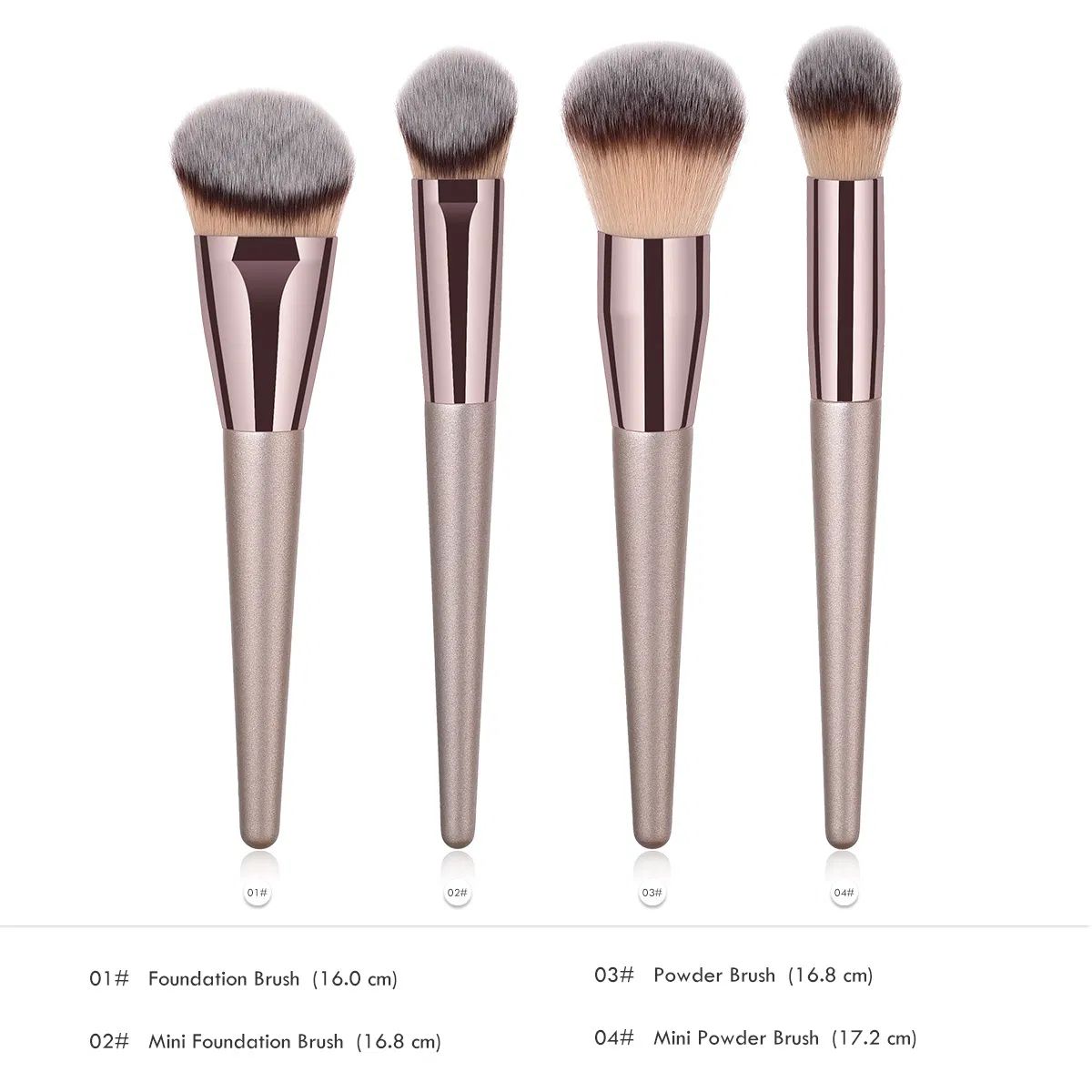 Conjunto de Pincéis de Maquiagem Vegano com Estilo Novo da Marca Beautichen, Pincéis de Maquiagem Personalizados com Cabo Brilhante de Nylon