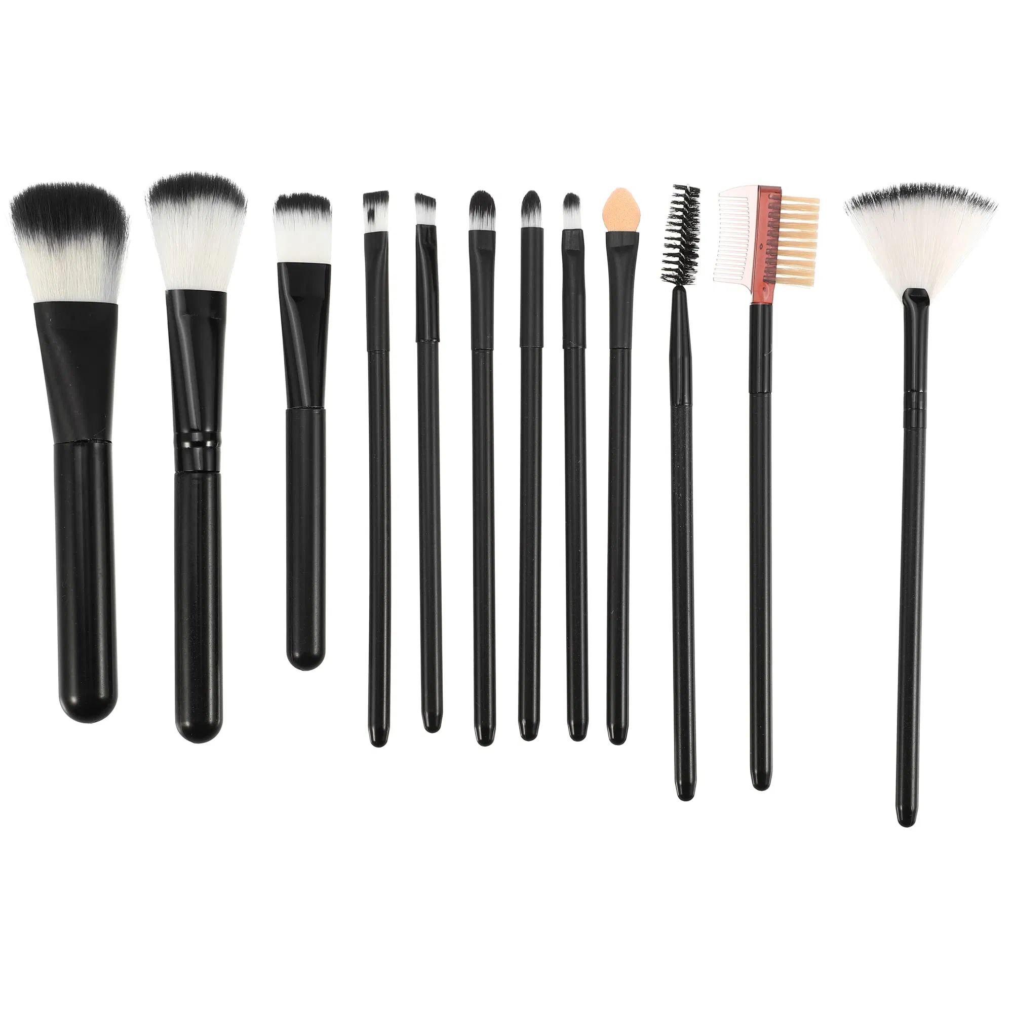 12 Conjunto de Pincéis de Maquiagem Preto de Alta Qualidade da PCS Travel Wholesale