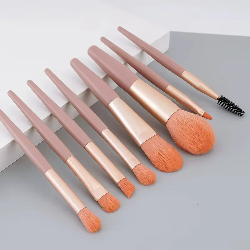 Conjunto de Pincéis de Maquiagem Sintéticos Profissionais com Bolsa 8PCS