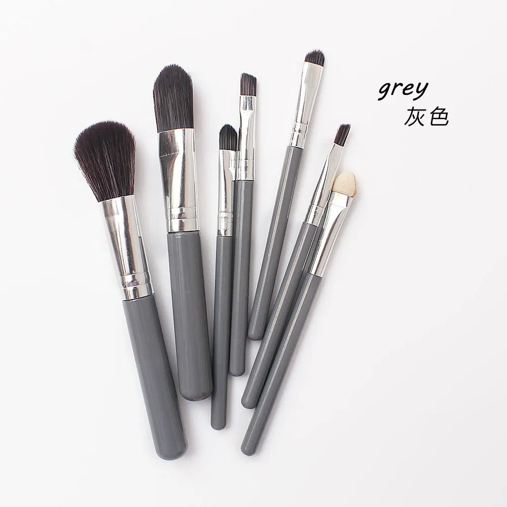 Conjunto de Pincéis de Marcador Cinza Beautichen 7PCS - Conjunto de Maquiagem Mini Portátil com Estojo Compacto, Fornecimento Direto de Fábrica Através da Fronteira