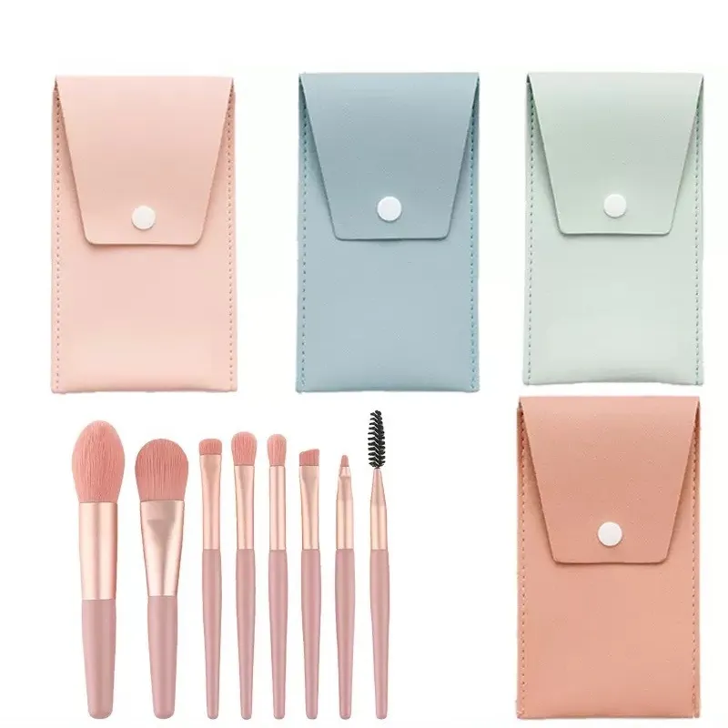 Conjunto de Pincéis de Maquiagem Sintéticos Profissionais com Bolsa 8PCS