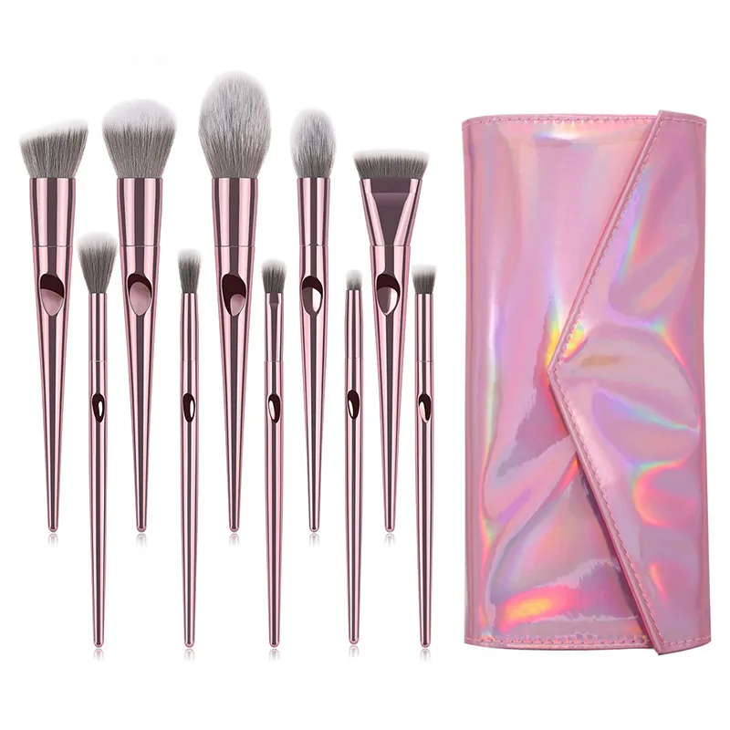 10-Fingerprint Conjunto de Pincéis de Maquiagem Pincel para Blush