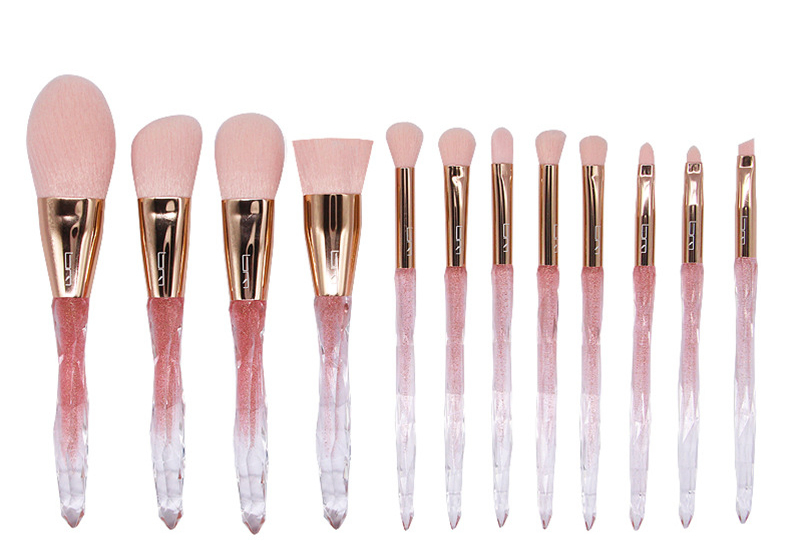 12PCS Conjunto de Pincéis de Maquiagem Pó Blush Pincel de Sombra Pincel de Corretivo Pincel de Maquiagem