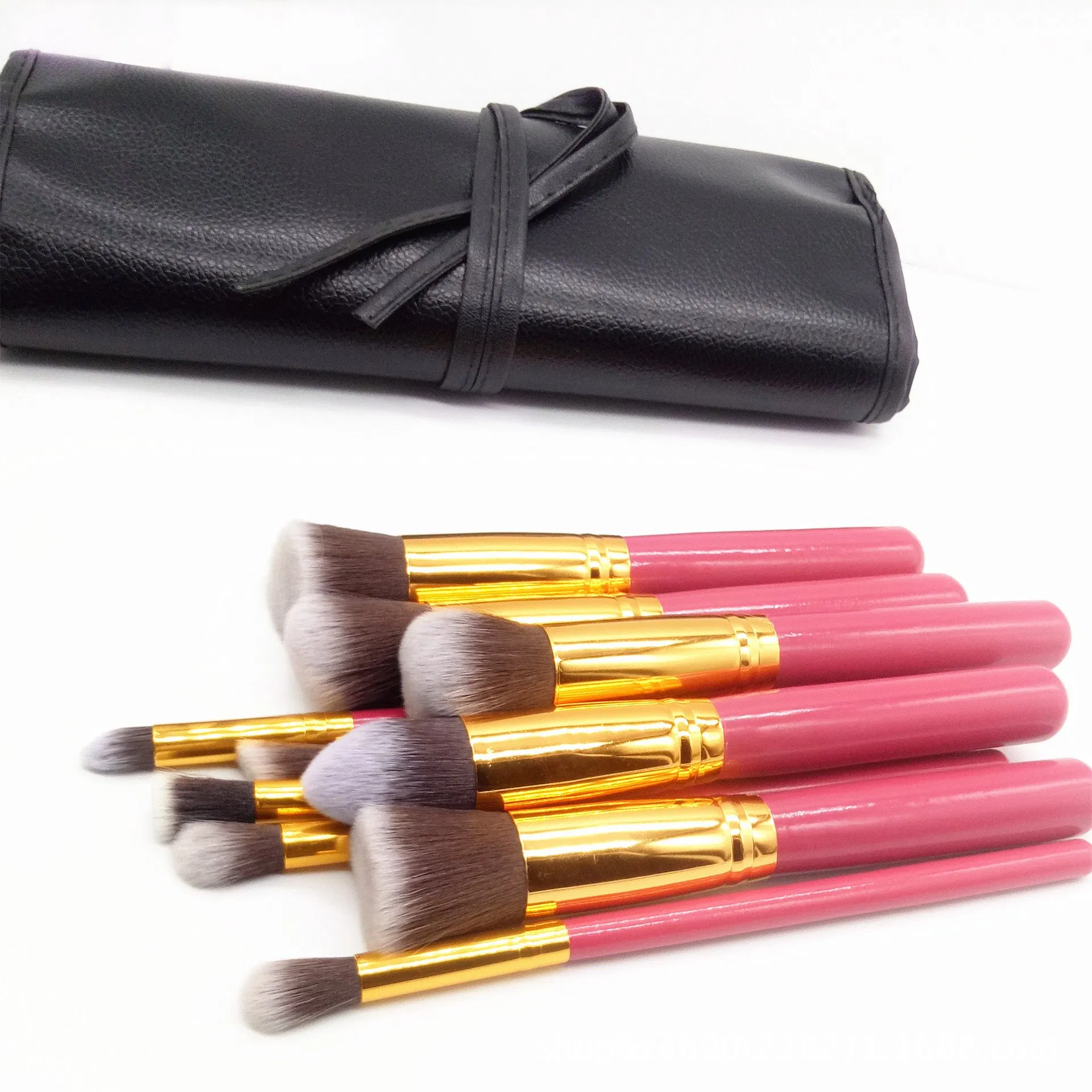Conjunto de Pincéis de Maquiagem com Cabo de Plástico, Novo Estilo, Doze Pincéis em uma Caixa de Lata, Blush, Sombras, Pincéis de Base