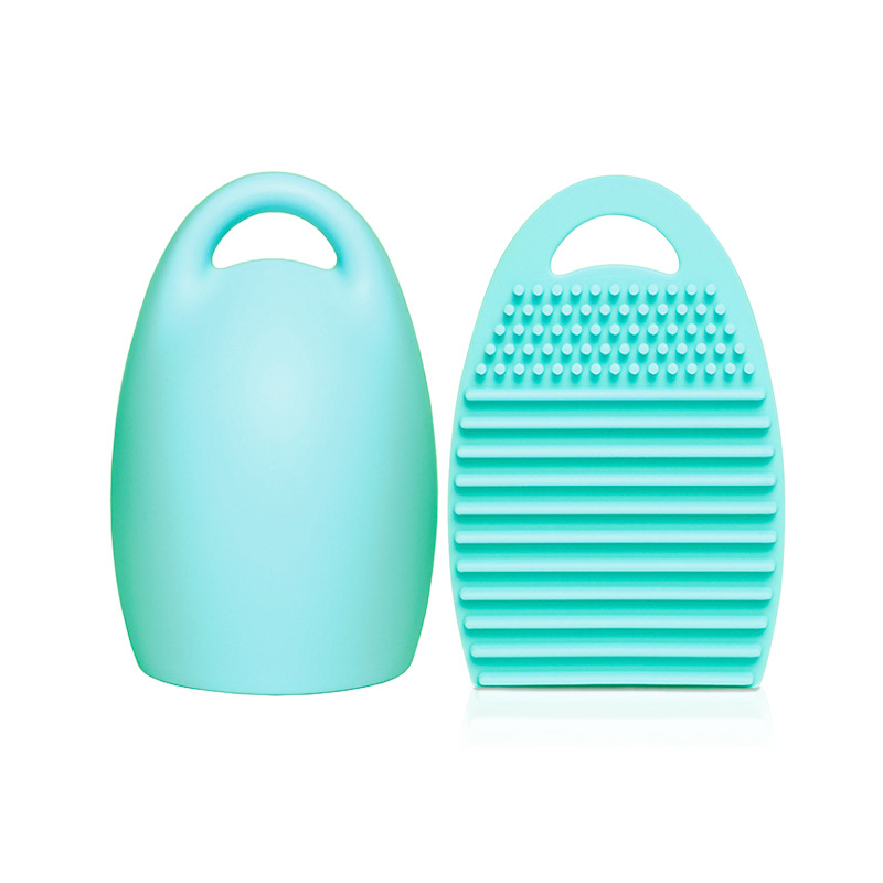 Esponja de Limpeza de Pincéis com Cabo de Silicone Personalizável, Portátil Mini Almofada de Limpeza de Pincéis de Sombras, Limpador de Pincéis de Maquiagem Beleza