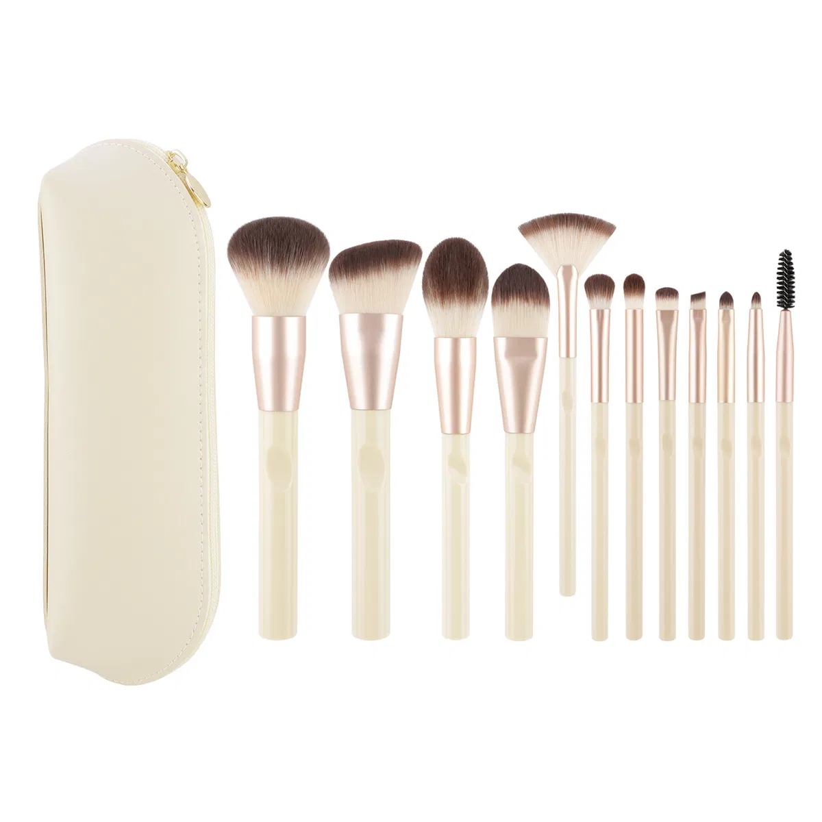 Conjunto Completo de Pincéis de Maquiagem para Viagem em Estojo Compacto Essencial