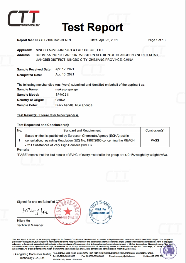 Certificação REACH