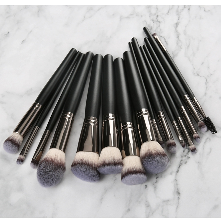 Garantia de Comércio Profissional Amostra Grátis Etiqueta Privada 15 PCS Conjunto de Pincéis de Maquiagem Kabuki Seus Próprios Pincéis de Maquiagem