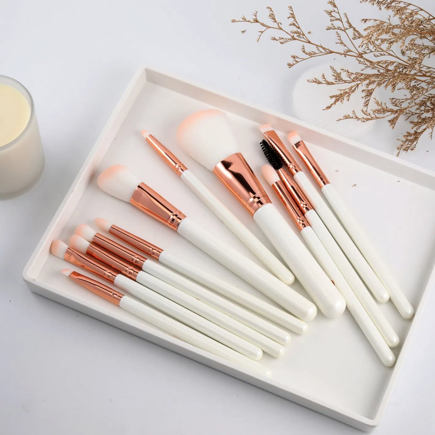 Conjunto de Pincéis de Maquiagem Personalizados com Logo Privado para Cosméticos, Beleza, Base, Pó, Blush, Sombra, Corretivo, Lábios e Olhos