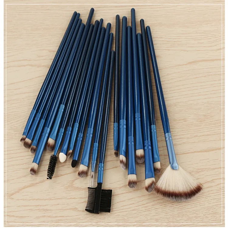 Atacado 2020 Nova Chegada Profissional Marca Privada Sua Própria Marca 24PCS Conjunto de Pincéis de Maquiagem Azuis