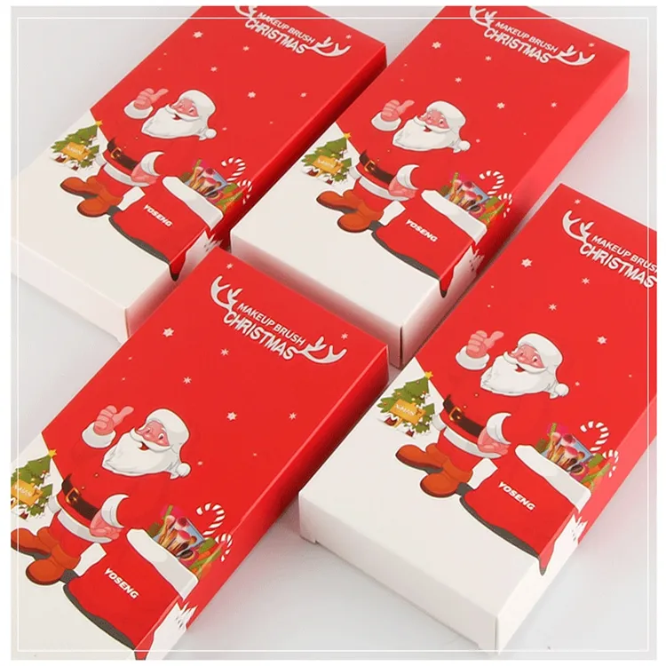 Novo Design Santa Presente Personalizado Profissional 10PCS Conjunto de Pincéis de Maquiagem de Natal