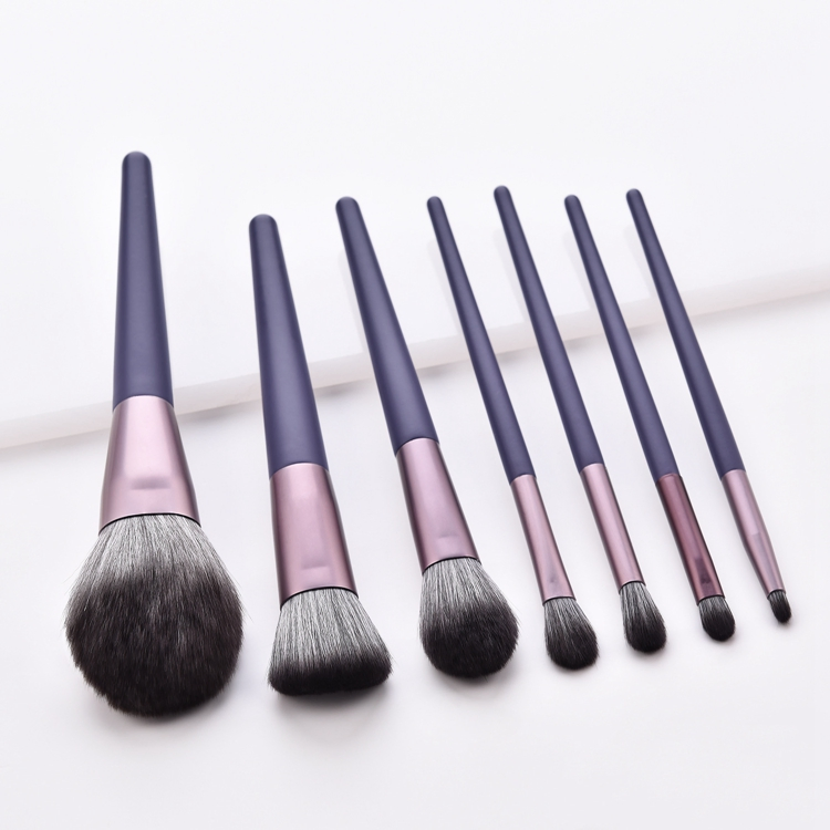 Conjunto de Pincéis de Maquiagem Personalizado em Pó Blush Feito à Mão Roxo 7 PCS