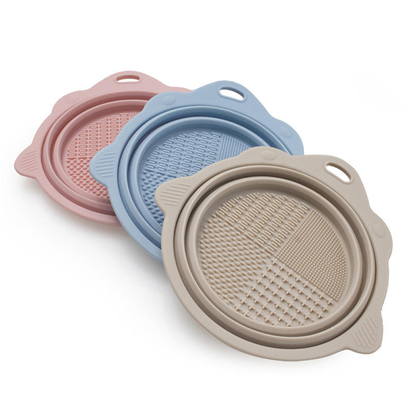 Bowl de Limpeza de Pincéis de Maquiagem de Silicone Reutilizável e Dobrável para Utensílios Domésticos