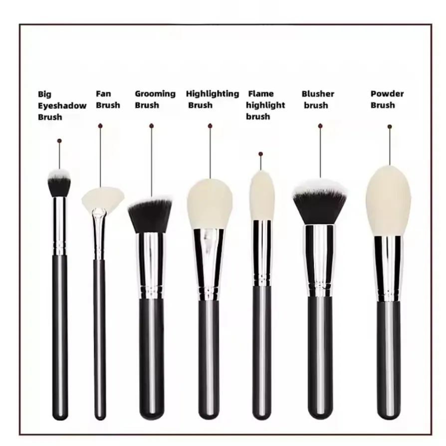 15 Conjunto de Pincéis de Maquiagem Profissional de Cabelo de Cabra de Luxo