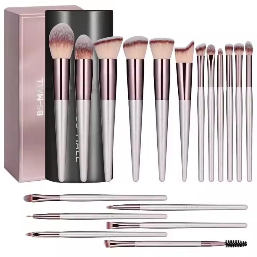 Conjunto de pincéis para maquiagem de 18PCS, para pele, pincéis para maquiagem sintéticos Private Label