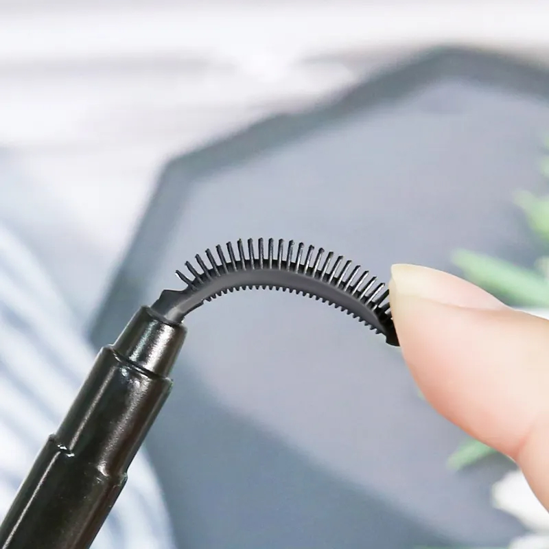 Escova de Rímel de Silicone Atacado para Fábrica, Escova de Maquiagem Preta para Olhos, Ferramenta de Maquiagem Slim Portátil para Curl, Escova de Rímel Macia e de Fácil Limpeza