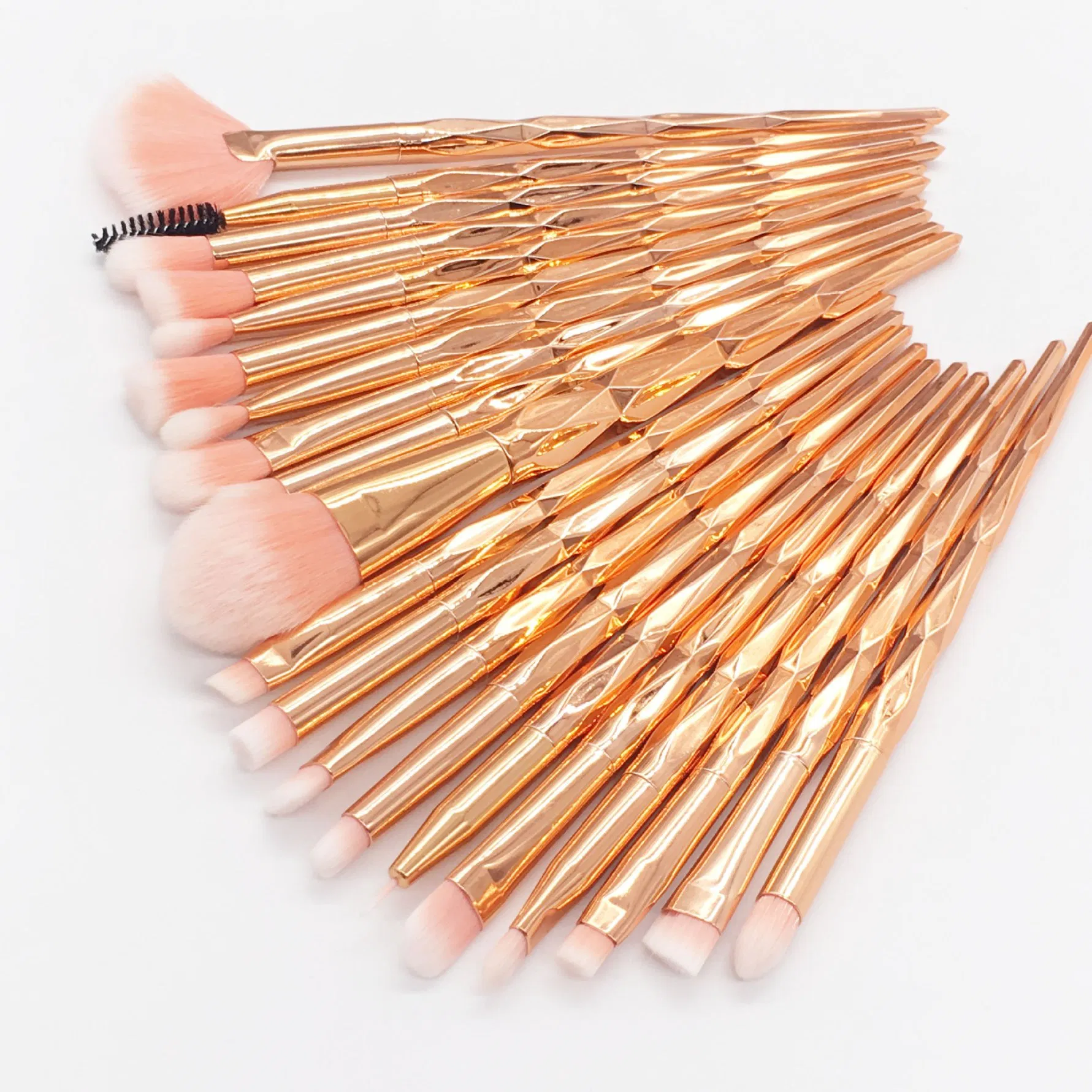 20 Conjunto de Pincéis de Maquiagem PCS Cabo Transparente em Diamante Pincel de Sombra para Olhos Multiuso Pincel de Maquiagem para o Rosto