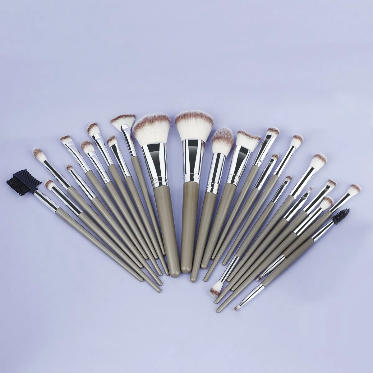 Conjunto de Pincéis de Maquiagem Profissional Beautichen 20-Piece Verde Cinza com Estojo de Viagem – Cerdas Sintéticas Macias, Pincéis para o Rosto, Olhos e Lábios
