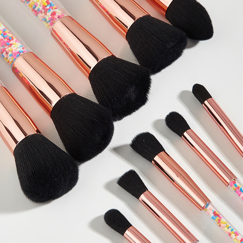 Conjunto de Pincéis de Maquiagem Plush Beautichen New 10PCS - Pincéis de Iluminador, Corretivo, Contorno, Sombra e Blush, Kit Completo