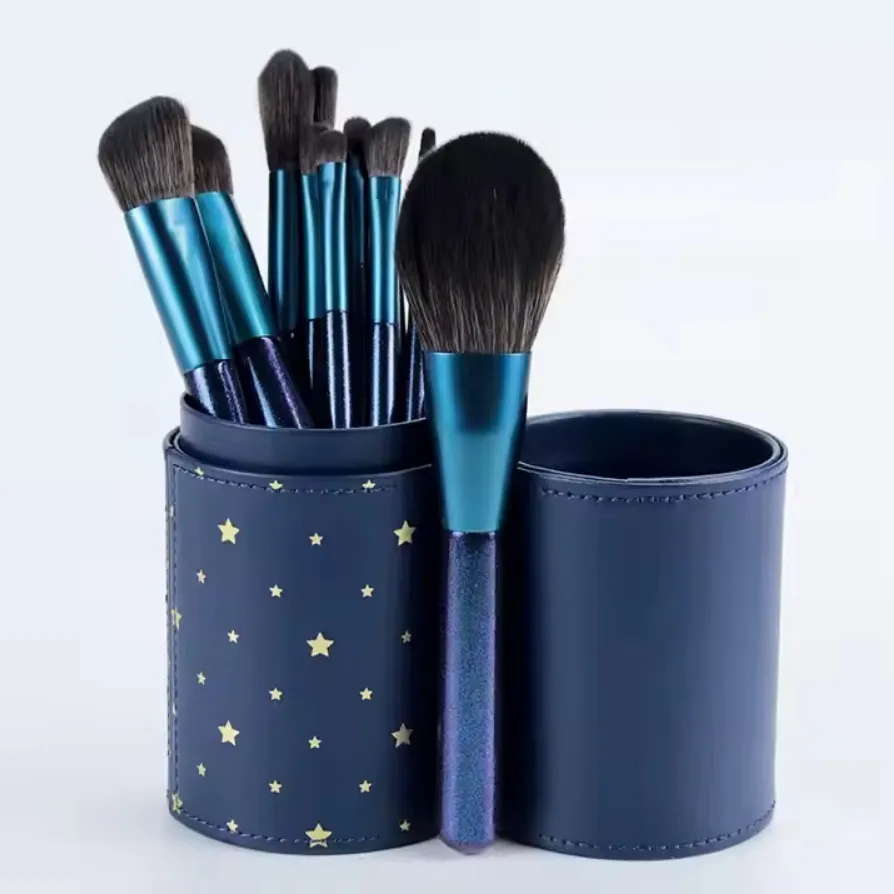 12PCS Conjunto de Pincéis de Maquiagem para Fundação em Pó Solto Blush