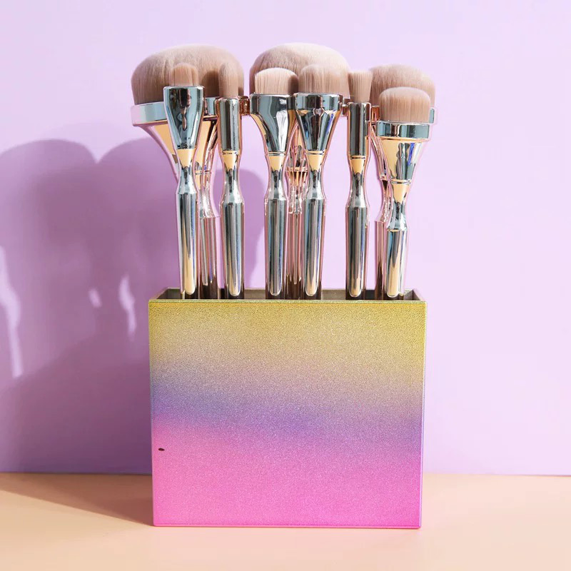9PCS Conjunto de Pincéis Grandes para Maquiagem Pincel de Sombra de Olhos Pincel de Sobrancelha Corretivo Cosméticos Ferramentas de Beleza Maquiagem