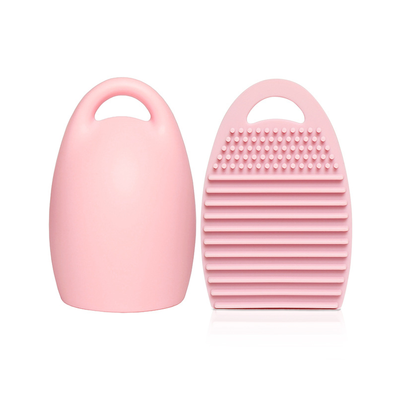 Esponja de Limpeza de Pincéis com Cabo de Silicone Personalizável, Portátil Mini Almofada de Limpeza de Pincéis de Sombras, Limpador de Pincéis de Maquiagem Beleza
