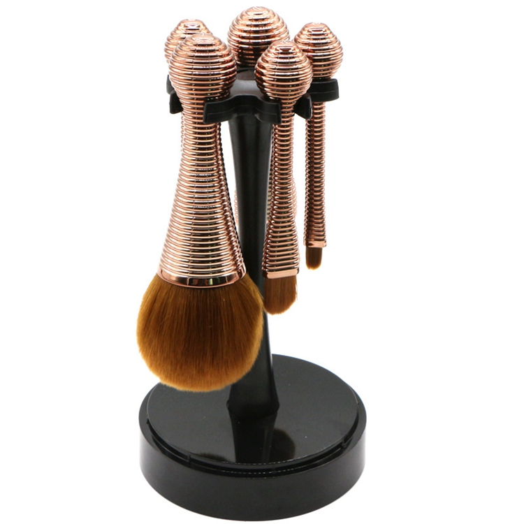 Conjunto de Pincéis de Maquiagem Sintéticos Mini Portátil Slim de Alta Qualidade com Organizador Cosmético Ferramenta de Beleza 5PCS